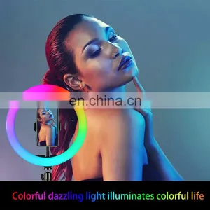 6 8 10 12 18 Inch LED Portable Changing RGB Color Photograph Make up Selfie Ring Fill Light With Tripod Stand thumbnail-5