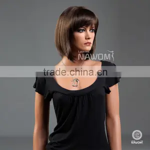 W3302 5A Charming Short Natural Straight Hair Wig for Woman thumbnail-4