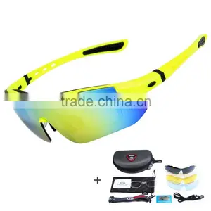 Polarized Sports Sunglasses With 5 Interchangeable Lenses for Men Women Cycling Running Glasses thumbnail-1