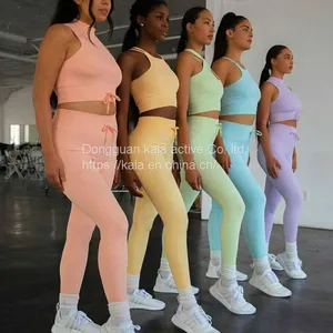 Hot Sales Girl Seamless Fitness & Yoga Wear High Quality Wholesales Workout Gym Sport Set thumbnail-1