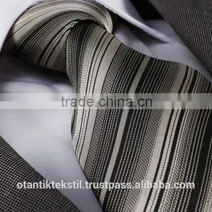 Beige Black Striped ,Silk Tie, Necktie, Neck Tie, Corbata, Gravate, Krawatte, Cravatta, Fashion Tie thumbnail-1