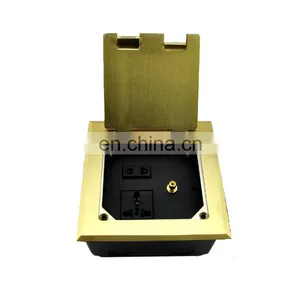 Stainless Steel Golden Conceal Multi-media Electrical Box Floor Socket Outlet thumbnail-1