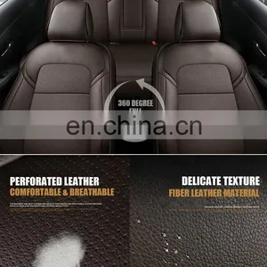 Cubierta de Asiento de Coche Custom Burgundy Standard Imitation Fiber Full Leather Luxury Car Modify Seat Cover Protector thumbnail-3
