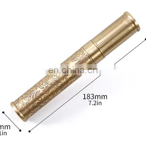 Luxury Cigar Accessories Metal Customized Cigar Tube Holder With Carved Design thumbnail-2
