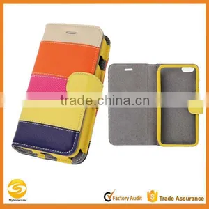Genuine Leather Flip Wallet Case for Iphone 6,Wallet Style Flip Leather Case Credit Card and Money Pockets Magnetic Flap thumbnail-1