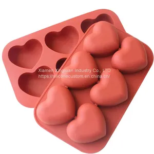 2pcs Chocolate Molds Silicone Heart Shape Silicon Moulds thumbnail-2