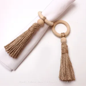 Braided Tassel Napkin Ring Hotel Banquet Tableware Napkin Holders Home Restaurant Table Decorations thumbnail-1
