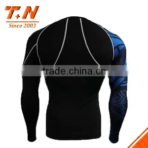 Long Sleeve Great Quality Design Custom Sublimation MMA Rash Guards With High Stretch Lycra Spandex UV 50+ Protection thumbnail-4