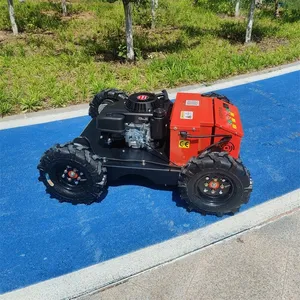 Industrial Single Cylinder 9Hp Gasoline Engine 6Km/H Travel Speed Wireless Radio Control Steep Slope Lawn Mower thumbnail-5