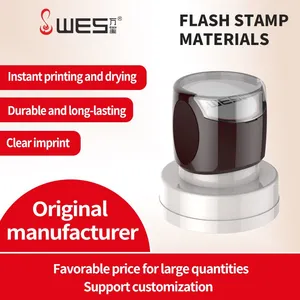 Flash Stamp Round Plastic WES Custom Text Design for Corporate Seals Financial Stamps Business Authentication Office Use thumbnail-1