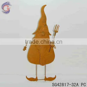Rusty Metal Crafts of Gnomes Ground Stakes for Garden Decor thumbnail-1