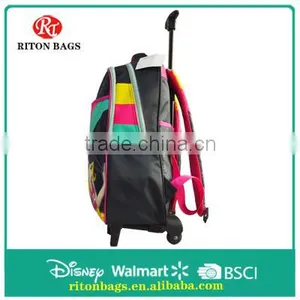 Satin Kids Trolley Bags for Students With Delicate Color Trolley School Bag With Wheels for Girls thumbnail-4