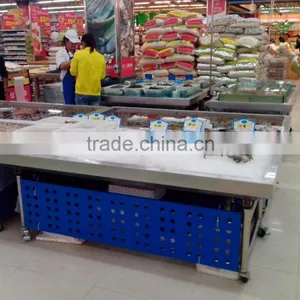 APEX Custom Make Commercial Restaurant Stainless Steel Ice Fresh Salmon Fish Display Table Ice Case thumbnail-1