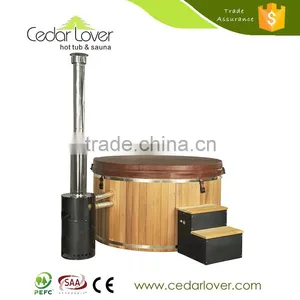 Factory Direct Wholesale New Perfect Outdoor Wood Fired Hot Tub Round Spa Bathtub thumbnail-1