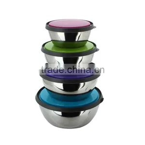 High Quality Food Storage Box/stainless Steel Mixing Bowl Set/salad Bowl Set Metal With Lid thumbnail-3