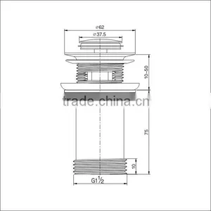 Watermark Lastest Design Basin Waste Wash Drain Pop Up Chrome Plated With Overflow (K728) thumbnail-2