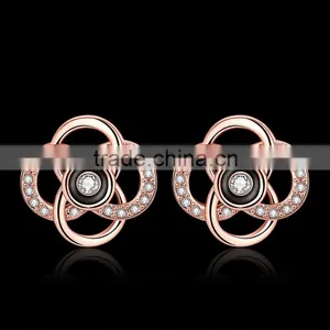 Rose Gold Plated Crystal Stone Jewelry Stud Earring thumbnail-4