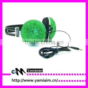 Yiwu Cheap Rhinestone Green Crystal Earphones thumbnail-1
