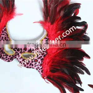 New Products 2016 Big Beautiful Design Red Cock Feather Mask And Venetian Mask For Birthday Party Mask Decoration thumbnail-2