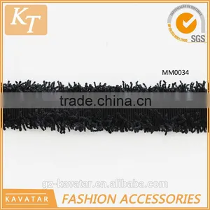 2cm Black Ruffle Band for Handbag thumbnail-1