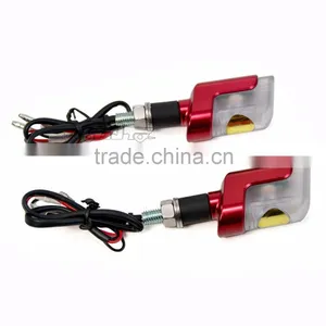 BJ-SL-058 Motorcycle Accessories Red Aluminum Housing LED Motorcycle Turn Signal Lights Chopper Bobber thumbnail-2