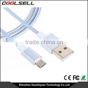 2016 Latest Design Aluminum Alloy Metal Usb Cable Nylon Braided Usb Cable for Samsung Galaxy s5 thumbnail-1