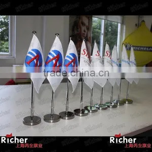 Promotion Polyester Table Flag Desk Flag With Stainless Stand thumbnail-1