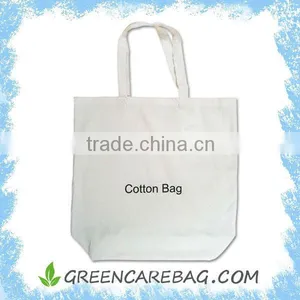 White Tote Reusable Cotton Calico Bag for Shopping thumbnail-1