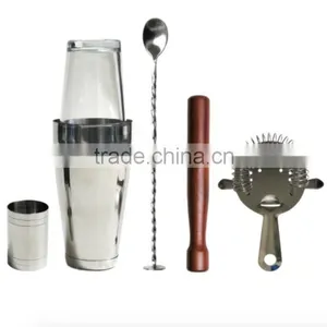 750ML New Design Full Color Decorated Stainless Steel and Glass Cocktail BOSTON Shaker thumbnail-3