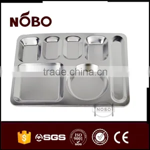 7 Big Compartments Stainless Steel Fast Food Tray thumbnail-1