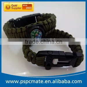 Emergency Paracord Bracelet With Flint Compass Whistle thumbnail-4