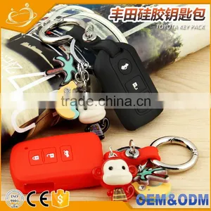 3BTN Car Silicone Key Cover Shell Fit For Toyota Camry Highlander Prado Yaris thumbnail-1