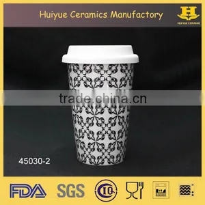 Ceramic Travel Coffee Mug With Silicon Lid thumbnail-3