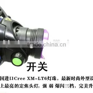 Zoom Function Xml t6 Aluminum Led Headlight Headlamp thumbnail-4