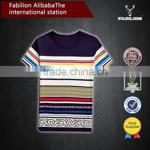 The 2016 Summer Printed the New Men's Short Sleeve T-shirt for Colourful Stripe t Shirt thumbnail-1
