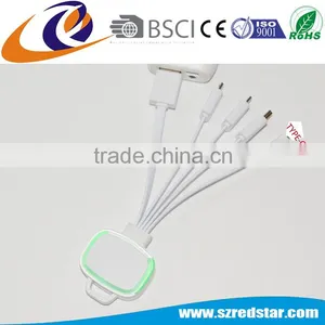 6 in 1 Colorful Multi Light Up USB Charging Charger Cable for Iphone and Android Mobile thumbnail-1