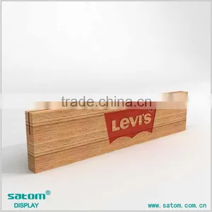 Natural Solid Wooden Name Card Holder With Engraved Logo thumbnail-1