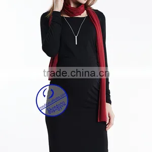 Custom Spandex Viscose Plain Blank Long Sleeve Maternity Dresses thumbnail-4
