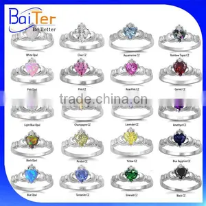 Wholesale All Kinds Fashion 925 Sterling Silver Claddagh Ring thumbnail-2