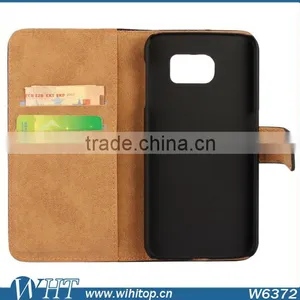 Genuine Leather Booklet Case for Samsung Galaxy S6 With Stand Card Holder thumbnail-2