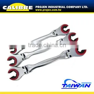 CALIBRE Hand Tool 10x12mm Double Open Flexible Head Flare Nut Wrench thumbnail-1