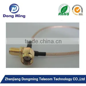 SMA Male Crimp Right Angle to IPEX Coaxial Connector Adapter for RG178 thumbnail-1