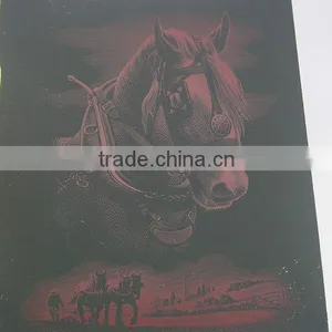 SGS&EN71 Certificaton Cute Lovely Horse Animal Designed Engraving Card/Scrap Foil/foil Card/foil Paper Engraving Art thumbnail-1