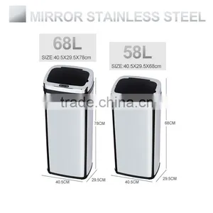 8 10 13 Gallon Infrared Touchless Dustbin Stainless Steel Waste Bin Auto Touchless Trash Can SD-007 thumbnail-4