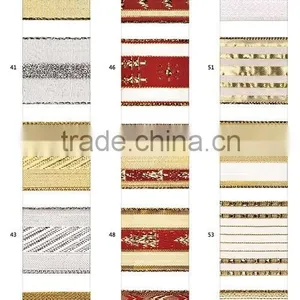 Popular Elegant Christmas Wired Ribbon for Christmas Tree Decoration thumbnail-3