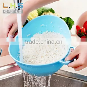 New Design Kitchen Washing Fruits and Vegetables Double Handle Rice Colander thumbnail-1