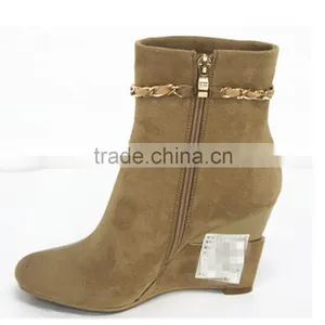 Black Wedge Sexy Ankle Boots 2015 thumbnail-4