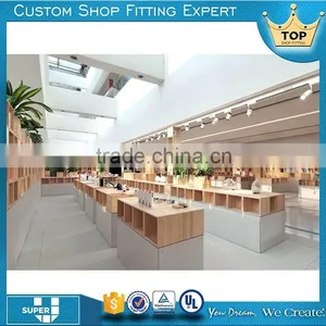 Natural Fresh Wood Retail Furniture Computer Shop Interior Design thumbnail-1