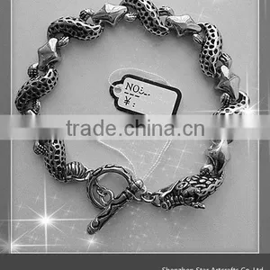 2012 Hottest Style Jewelry, Stainless Steel or Silver Dragon Bracelet B079 thumbnail-1
