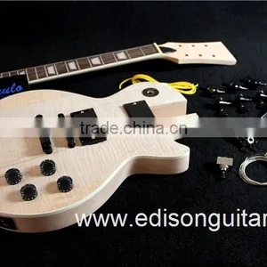 China Guitar Factory Mahogany Body Flamed Maple Top DIY Electric Guitar Kits MX-021 thumbnail-1